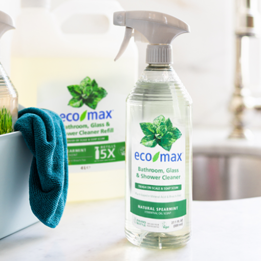 Eco-max bottle of bathroom and shower cleaner